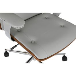 DKD Home Decor Silla de Oficina Moderna Ajustable con Ruedas, Desmontable, Beige Marfil, PU, Madera, Metal, 108.5cm Alto, Asiento 42cm DKD Home Decor Silla de Oficina Moderna Ajustable con Ruedas, Desmontable, Beige Marfil, PU, Madera, Metal, 108.5cm Alto, Asiento 42cm