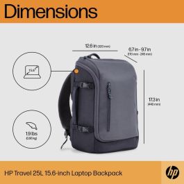 HP Travel 25 Litros Mochila para Portátil de 15.6 pulgadas Iron Grey - Resistente al Agua con Múltiples Bolsillos