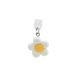 Wondee Charm Funny Protegepuertos Móvil con Colgante Floral Blanco para Tipo-C - Protección Contra Polvo y Decoración para Smartphone