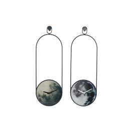 DKD Home Decor Reloj de Pared Decorativo Moderno Gris con Diseño de Planeta 60x20x4.5 cm de Hierro y Cristal - Pack 2 Unidades Precio: 22.42614. SKU: B1FJ2JQH4S