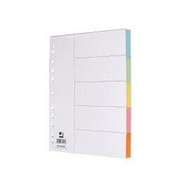 Q-connect Separador Cartulina Juego de 5 Separadores Din A4 Multitaladro