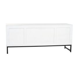 Mueble de TV DKD Home Decor Blanco Beige Gris Multicolor Cerámica Madera de mango 130 x 40 x 56 cm