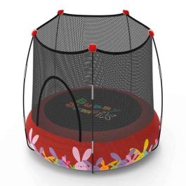 Trampolin con red hinchable 120 cm diametro x 35 cm altura - rojo