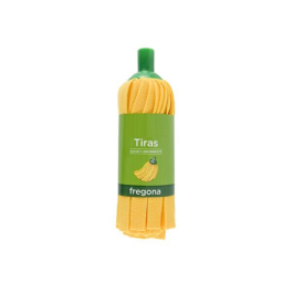 Blanca Fregona de Tiras Amarillas Super Absorbente para Uso Doméstico y Profesional de Viscosa, Poliéster y Polipropileno Precio: 2.8900003. SKU: S4603521