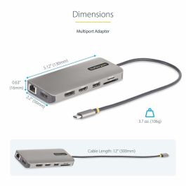 Hub USB Startech 154B-USBC-MULTIPORT Gris 100 W