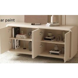 DKD Home Decor Mueble TV Moderno Blanco 160 x 50 x 37 cm 4 Puertas MDF