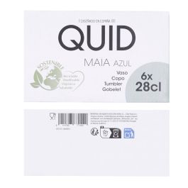 Quid Vaso Bajo de Vidrio Maia 28 cL (24 Unidades) con Relieve, Apto Lavavajillas y Frigorífico