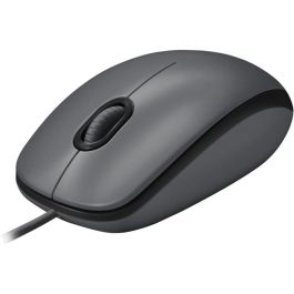 Logitech M90 Ratón con Cable USB Tipo-A Óptico 1000 DPI, Diseño Ambidiestro Tamaño Completo Plug & Play, Color Gris