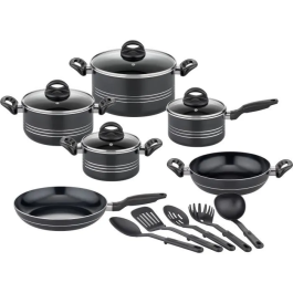 GSW GSW4005643158800 Batería de Cocina MILANO NERO, 15 Piezas, Aluminio Macizo, Negro, Inducción Precio: 115.8900006. SKU: B1E3X69TJV