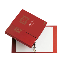 Liderpapel Libro de Actas DIN A4 con 30 Anillas, 100 Hojas Movibles Taladradas y Numeradas, Color Burdeos