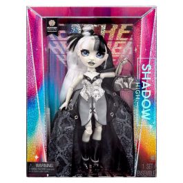 MGA Muñeca Colección Shadow High Heather Greyson 549963, vestida en blanco, negro y gris con 2 looks completos
