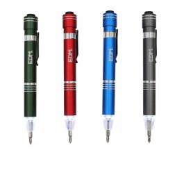 Edm Linterna LED con Destornillador, 6 Puntas Imantadas, IP44, Incluye Clip e Imán, Colores Surtidos Edm Linterna LED con Destornillador, 6 Puntas Imantadas, IP44, Incluye Clip e Imán, Colores Surtidos