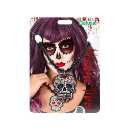 Collar con Colgante de Cráneo para Disfraz de Catrina o Muerte Mexicana Halloween