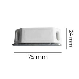 Edm Imán para puerta de armario blanco, acero/polipropileno, 2 piezas (1 imán + 1 placa), 75 x 15 x 24 mm