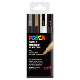 POSCA Marcador PC-3M-4C No Permanente Punta Fina 0.9 mm-1.3 mm Colores Surtidos -Estuche 4U- Precio: 10.50000006. SKU: S8418986