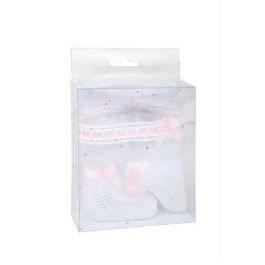 Muñecas Arias Set Calcetines Blanco/Rosa con Cinta para la Cabeza