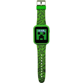 KIDS LICENSING Reloj inteligente oficial Minecraft con cámara selfie, grabadora de voz, alarma, cronómetro y calculadora para niños +3 años 12x8x8cm
