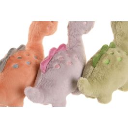 DKD Home Decor Peluche Dino Rosa Naranja Poliester 12 x 28 x 36 cm (6 Unidades)