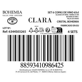 Bohemia Set 6 Copas Gran Vino Clara 650 cc
