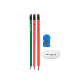 Set 3 Lapiceros Fluor Pincello con Sacapuntas y Goma, 8x24.5x1.2 cm - Azul, Naranja, Rojo, Verde (48 Unidades) Set 3 Lapiceros Fluor Pincello con Sacapuntas y Goma, 8x24.5x1.2 cm - Azul, Naranja, Rojo, Verde (48 Unidades)