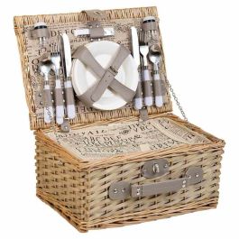 Cesta de Picnic Alexandra House Living Gris Natural Mimbre Precio: 67.88999998. SKU: B1HMZ2S7B4