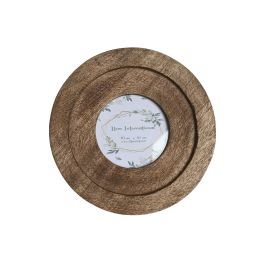 DKD Home Decor Marco de Fotos 10x10 Natural Mango y Cristal 20x20 cm