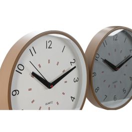 DKD Home Decor Reloj de Pared Básicos Pack 3 Unidades 30x30 cm PVC Colores Surtidos Gris Blanco Beige