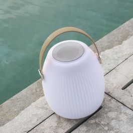 Lámpara altavoz bluetooth inalámbrico - LUMISKY - MINI MAY PLAY - H23 cm - LED blanco y multicolor regulable Lámpara altavoz bluetooth inalámbrico - LUMISKY - MINI MAY PLAY - H23 cm - LED blanco y multicolor regulable