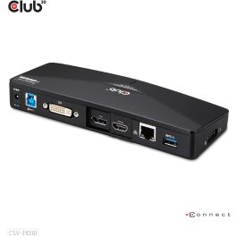 Club3D Docking Station USB 3.0 4K UHD Triple Pantalla (HDMI, DisplayPort, DVI) con Ethernet y USB Hub - Negro