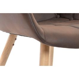 Silla Scandi DKD Home Decor Marron Oscuro Natural 62 x 81 x 60 cm (2 Unidades)