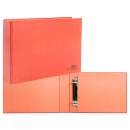 Liderpapel Carpeta de 2 anillas 25mm Cuarto Apaisado Cartón Cuero Compresor Plástico