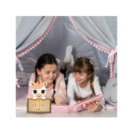 Wondee Lámpara Infantil Personalizable Little Unicorn Abeja Luz Nocturna Quit Miedos Madera Sostenible Batería Cable Tipo C