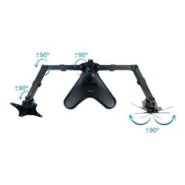 TooQ DB1702TN-B Soporte Sobremesa para 2 Monitores 17-32" VESA 75x75 100x100 hasta 9kg por Brazo Giratorio Inclinable Negro