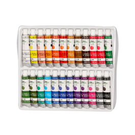 Liderpapel Pintura de Acuarela Caja 24 Tubos de Aluminio 12 ml Colores Surtidos