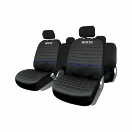 Abc SPC1042AZ Juego Completo Fundas Asiento Lazio Negras y Azules 11 Piezas Compatible Airbag Trasera Partida 1/3 2/3 Poliéster