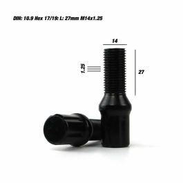 Omp Speed Juego De 20 Tornillos Acero De Colores M14x1.25 Llave De 17-19 Largo 27 mm Color Negro Y Material Din 10.9 OMPS09951401 Omp Speed Juego De 20 Tornillos Acero De Colores M14x1.25 Llave De 17-19 Largo 27 mm Color Negro Y Material Din 10.9 OMPS09951401