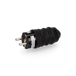 Clavija de goma 16a 250v t/tl tipo f 4,8mm ip44 negra (envasada)