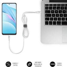 Cable USB-C a USB-C Subblim SUBCAB-C10010 1 m Blanco Negro Cable USB-C a USB-C Subblim SUBCAB-C10010 1 m Blanco Negro
