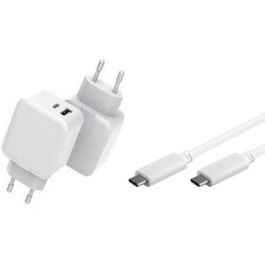 CoreParts USB-C Charger with 1meter USB-C cable 30W 5V-12V/2A-3A Output: USB-C + USB-A PD QC3.0 Input: 110-230V EU Wall, for mobile phones, tablets & other devices