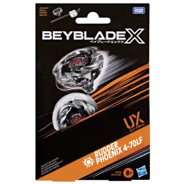Beyblade Beyblade X Starter Pack Rudder Phoenix 4-70LF UX, peonza de ataque Takara Tomy con lanzador, peonzas de competicion, a partir de 8 años, HASG2739ES0