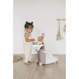 Smoby Baby Nurse Trolley 3 en 1 Maleta Trona Cuna para Muñecas hasta 42 cm con 6 Accesorios y Dimensiones 62x25,5x25,5 cm +18 Meses