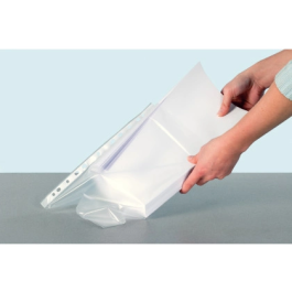 Funda multitaladro Leitz con fuelle DIN A4, 170 mc, cristal, pack 10 unidades