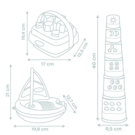 Smoby Caja Despertar y Baño 3032161401041 - 3 Juegos de Despertar para Bebés a Partir de 12 Meses, Fabricado en Francia