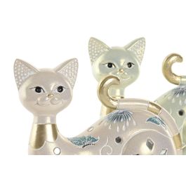 DKD Home Decor Figura de Gato Cottage Resina Verde Beige 6.5 x 13 x 20.5 cm (Pack de 4 Unidades)