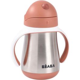 Beaba BEA1728519002592 Taza con Pajita de Acero Inoxidable de 250 ml Terracota