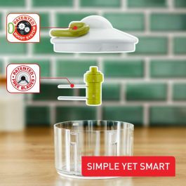 Mini Picadora Manual con Cuerda Tefal K13304DISP Blanco Acero Inoxidable Plástico