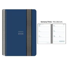 Agenda Anual (2026) Senfort Unicolor Espiral Tapa Pp Con Goma 160X235 S/V Azul Oscuro Precio: 12.50000059. SKU: B1HCELAAJF
