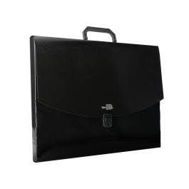 Liderpapel Carpeta Portadocumentos Polipropileno DIN A3 con Asa y Broche Negro 35mm Lomo