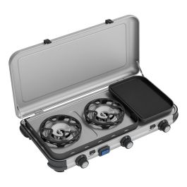 CAMPINGAZ Camping Kitchen 2 MULTI COOK - Hornillo plegable 2 zonas con capa antiadherente, Butano/Propano, 5.4 kg, Negro/Acero Precio: 193.1039. SKU: B12LZE3L7H