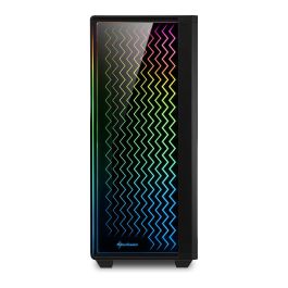 SHARKOON LIT 200 Caja Midi-Tower PC Negra con Iluminación RGB Azul, Verde, Rojo ATX, micro ATX, Mini-ITX